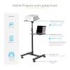 Suporte/carrinho móvel para projetor e portátil StarTech.com – suporte robusto e portátil para projetor (2 prateleiras, cada uma com capacidade de 10 kg) – carrinho de altura ajustável para apresentações com rodas bloqueáveis