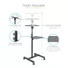Suporte/carrinho móvel para projetor e portátil StarTech.com – suporte robusto e portátil para projetor (2 prateleiras, cada uma com capacidade de 10 kg) – carrinho de altura ajustável para apresentações com rodas bloqueáveis