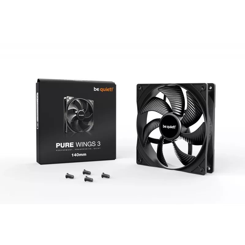 Ventoinha para caixa de computador be quiet! Pure Wings 3 140mm 14 cm preto 1 unidade