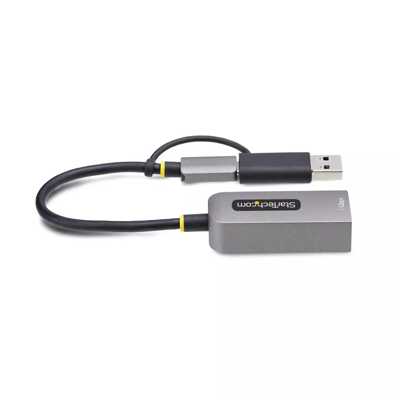 Adaptador USB-C para Ethernet StarTech.com com dongle USB-A, 10/100/1000 Mbit/s, adaptador de rede USB 3.0 para Gigabit Ethernet, cabo fixo de 15 cm, adaptador USB GbE