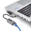 Adaptador USB-C para Ethernet StarTech.com com dongle USB-A, 10/100/1000 Mbit/s, adaptador de rede USB 3.0 para Gigabit Ethernet, cabo fixo de 15 cm, adaptador USB GbE