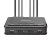 Switch KVM de 2 portas com cabo DisplayPort para monitor duplo StarTech.com, 4K 60Hz, switch KVM compacto com cabos USB-A/DisplayPort/áudio de 1,5 m integrados, alimentado por bus – comutação por botão de controlo remoto/hotkeys