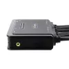 Switch KVM de 2 portas com cabo DisplayPort para monitor duplo StarTech.com, 4K 60Hz, switch KVM compacto com cabos USB-A/DisplayPort/áudio de 1,5 m integrados, alimentado por bus – comutação por botão de controlo remoto/hotkeys
