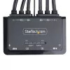 Switch KVM de 2 portas com cabo DisplayPort para monitor duplo StarTech.com, 4K 60Hz, switch KVM compacto com cabos USB-A/DisplayPort/áudio de 1,5 m integrados, alimentado por bus – comutação por botão de controlo remoto/hotkeys