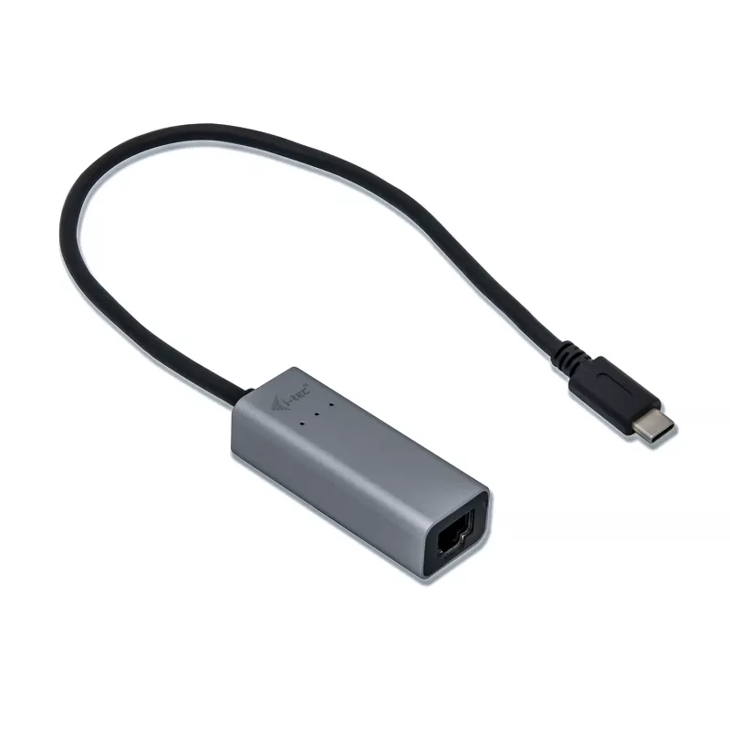 Adaptador Ethernet Gigabit USB-C i-tec Metal, com fio, USB Type-C, Ethernet, 1000 Mbit/s, cinzento