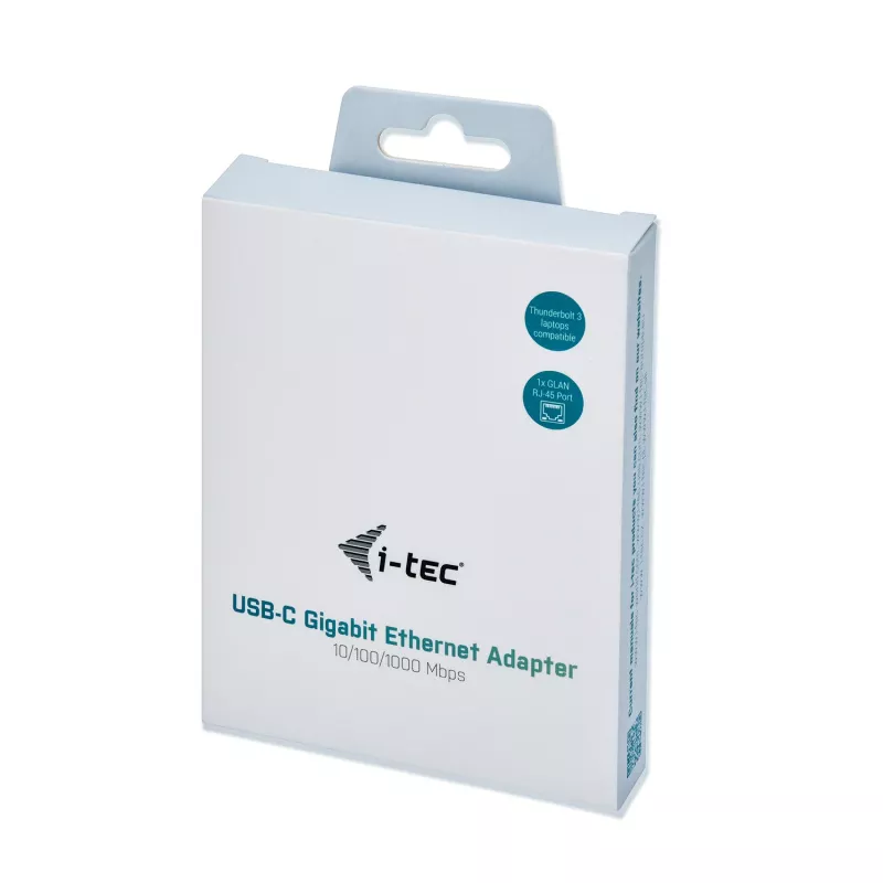 Adaptador Ethernet Gigabit USB-C i-tec Metal, com fio, USB Type-C, Ethernet, 1000 Mbit/s, cinzento