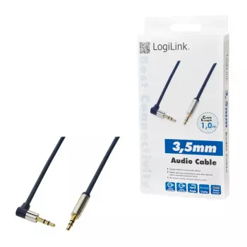 Cabo de áudio LogiLink 3,5 mm – 3,5 mm, 1 m, azul