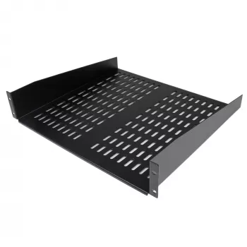 StarTech.com prateleira de encaixe para rack de servidores 2U – bandeja cantilever ventilada universal para rack e armário de rede de 19 polegadas – aço de alta resistência – capacidade de carga 23 kg – prateleira com 16 polegadas de profundidade, preto