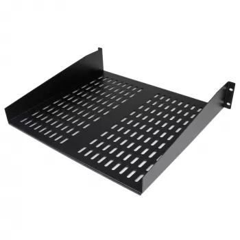 StarTech.com prateleira de encaixe para rack de servidores 2U – bandeja cantilever ventilada universal para rack e armário de rede de 19 polegadas – aço de alta resistência – capacidade de carga 23 kg – prateleira com 16 polegadas de profundidade, preto