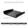 StarTech.com prateleira de encaixe para rack de servidores 2U – bandeja cantilever ventilada universal para rack e armário de rede de 19 polegadas – aço de alta resistência – capacidade de carga 23 kg – prateleira com 16 polegadas de profundidade, preto