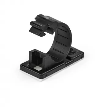 StarTech.com 100 clipes de gestão de cabos autoadesivos pretos – organizador de cabos de rede/ethernet/secretária de escritório/computador – suporte adesivo para cabos/fios – fixação autoadesiva em nylon UL/94V-2 resistente ao fogo