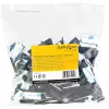 StarTech.com 100 clipes de gestão de cabos autoadesivos pretos – organizador de cabos de rede/ethernet/secretária de escritório/computador – suporte adesivo para cabos/fios – fixação autoadesiva em nylon UL/94V-2 resistente ao fogo