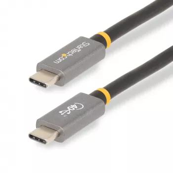 Cabo StarTech.com 1 m USB4, cabo USB-C certificado USB-IF, 40 Gbit/s, cabo de transferência de dados USB Type-C, 100 W Power Delivery, 8K 60 Hz, compatível com Thunderbolt 4/3/USB 3.2