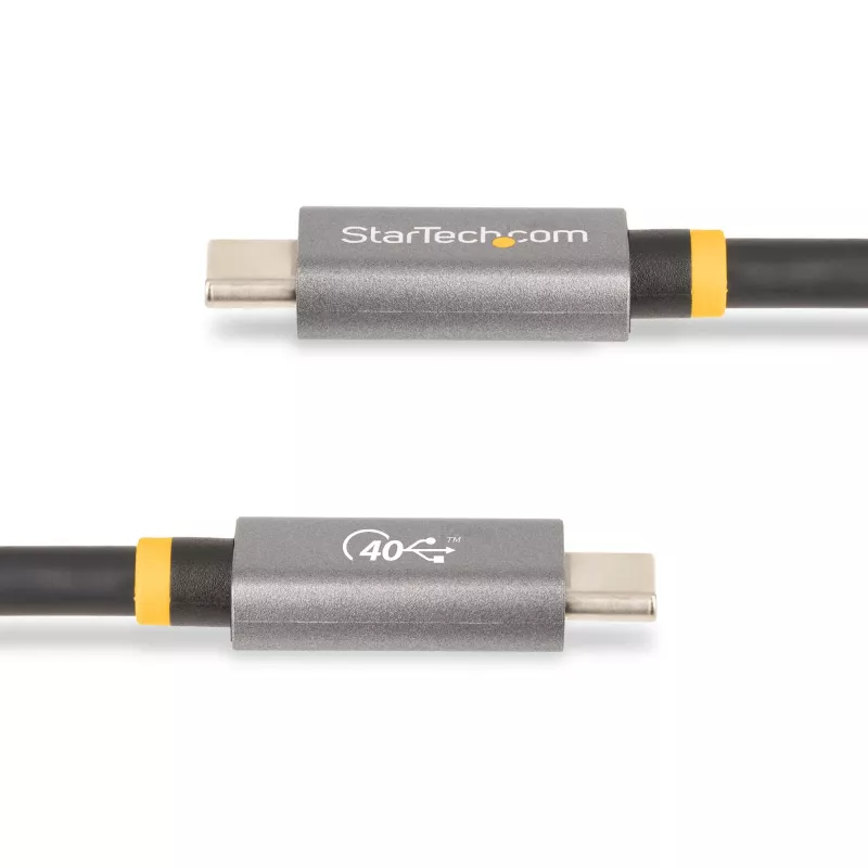 Cabo StarTech.com 1 m USB4, cabo USB-C certificado USB-IF, 40 Gbit/s, cabo de transferência de dados USB Type-C, 100 W Power Delivery, 8K 60 Hz, compatível com Thunderbolt 4/3/USB 3.2