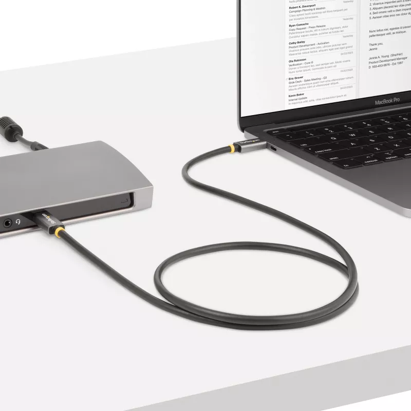 Cabo StarTech.com 1 m USB4, cabo USB-C certificado USB-IF, 40 Gbit/s, cabo de transferência de dados USB Type-C, 100 W Power Delivery, 8K 60 Hz, compatível com Thunderbolt 4/3/USB 3.2