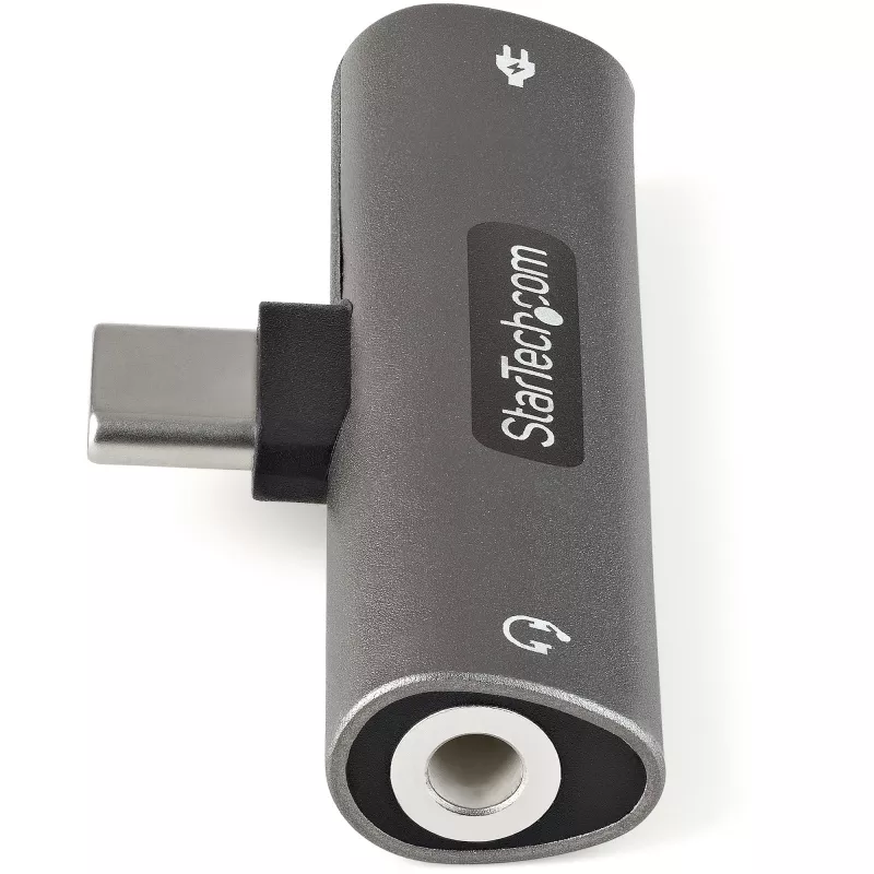 StarTech.com CDP235APDM adaptador de áudio e carregamento USB-C com ficha de auscultadores/headset TRRS de 3,5 mm e Power Delivery USB-C passthrough de 60 W, para telemóvel/tablet/portátil