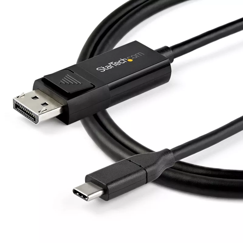 Cabo StarTech.com 2m USB-C para DisplayPort 1.4 8K 60Hz/4K - cabo adaptador de vídeo bidirecional DP para USB-C ou USB-C para DP reversível - HBR3/HDR/DSC - cabo para monitor USB Type-C/Thunderbolt 3 (CDP2DP142MBD)