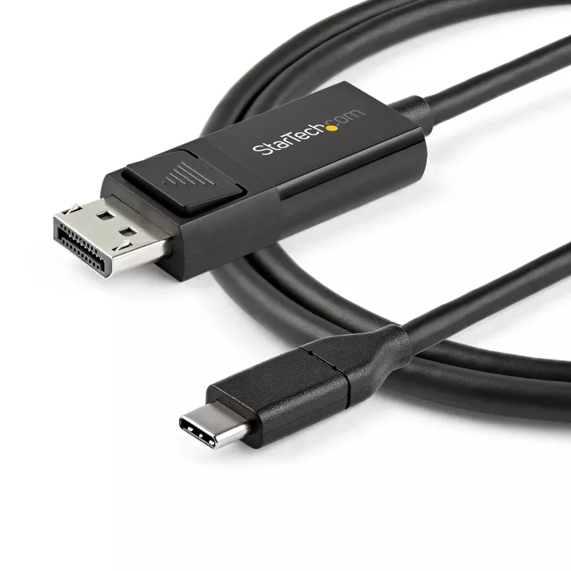 Cabo StarTech.com 1m USB-C para DisplayPort 1.2 4K 60Hz - cabo adaptador de vídeo bidirecional DP para USB-C ou USB-C para DP reversível - HBR2/HDR - cabo para monitor USB Type-C/Thunderbolt