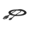 Cabo StarTech.com 1,8 m USB-C para DisplayPort 1.2 4K 60 Hz – cabo adaptador USB-C para DisplayPort HBR2 – cabo de vídeo USB Type-C DP Alt Mode para monitor DP – funciona com Thunderbolt 3 – preto