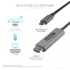 Cabo StarTech.com 0,91 m USB-C para HDMI 4K 60 Hz com HDR10 – Cabo adaptador de vídeo Ultra HD USB Type-C para 4K-HDMI-2.0b – Conversor USB-C para monitor/ecrã HDMI HDR – DP 1.4 Alt Mode HBR3