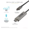 Cabo StarTech.com 10ft (3m) USB C para HDMI 4K 60Hz com HDR10 - cabo adaptador de vídeo Ultra HD USB Type-C para 4K HDMI 2.0b - conversor USB-C para monitor/ecrã HDMI HDR - DP 1.4 Alt Mode HBR3