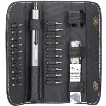 StarTech.com Conjunto de chaves de precisão elétricas de 20 bits - Kit portátil/mini com bateria para reparações de eletrónica, portáteis, computadores, tablets e telefones - Magnético - Sem fios