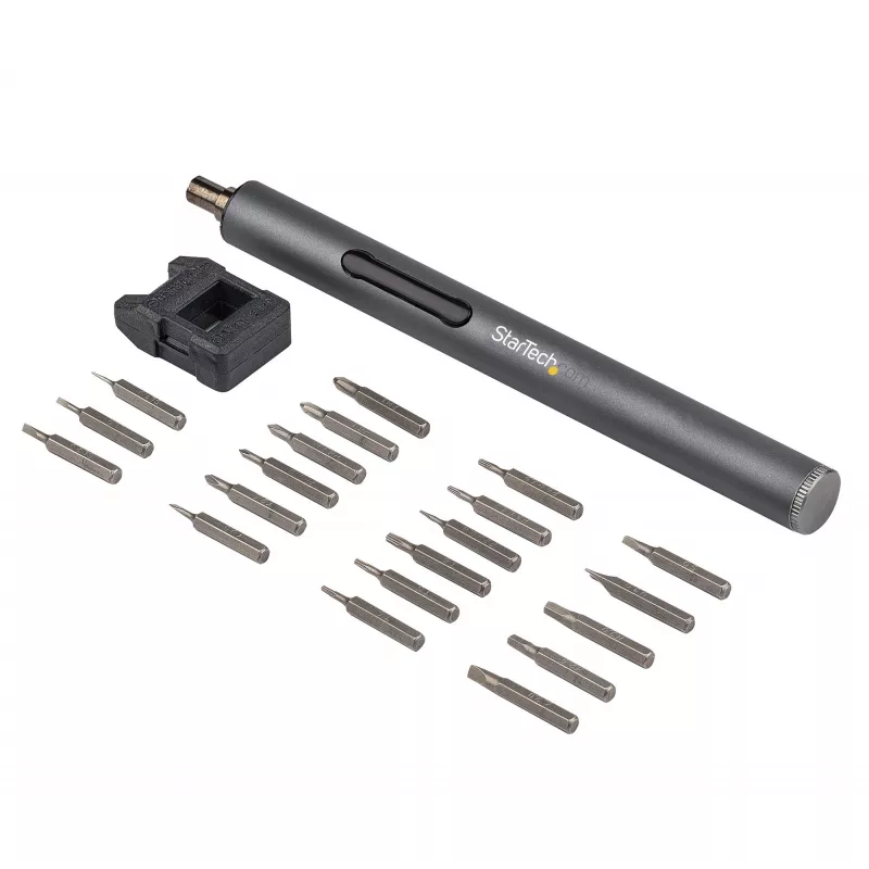 StarTech.com Conjunto de chaves de precisão elétricas de 20 bits - Kit portátil/mini com bateria para reparações de eletrónica, portáteis, computadores, tablets e telefones - Magnético - Sem fios