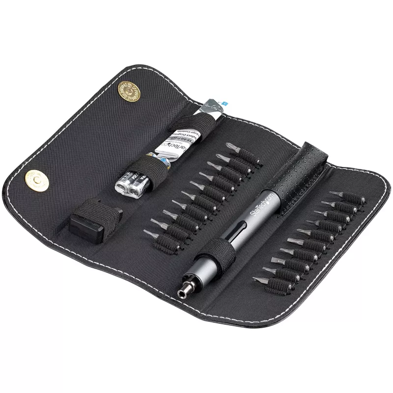 StarTech.com Conjunto de chaves de precisão elétricas de 20 bits - Kit portátil/mini com bateria para reparações de eletrónica, portáteis, computadores, tablets e telefones - Magnético - Sem fios