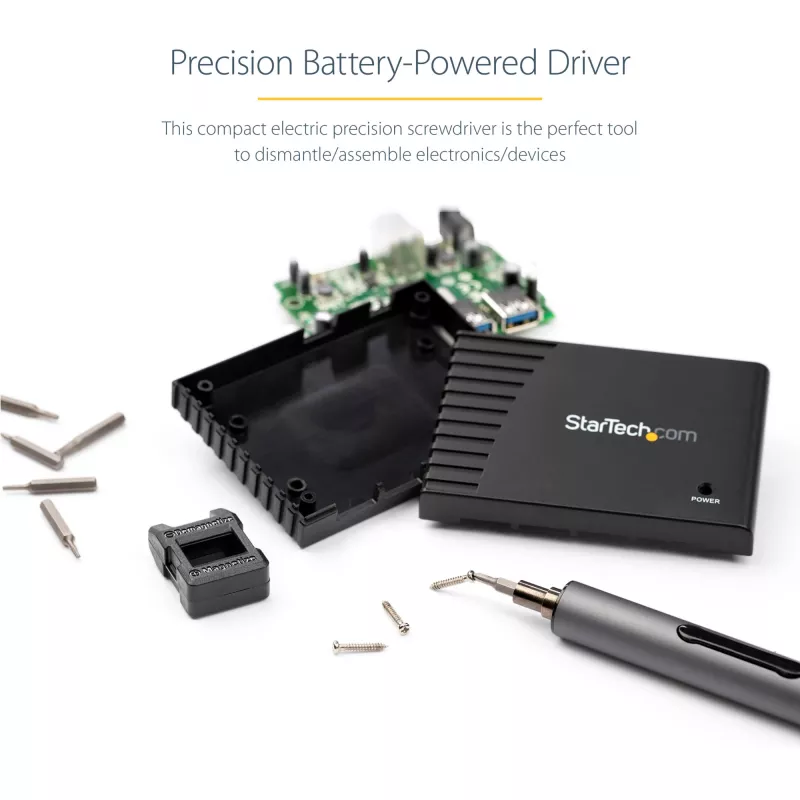 StarTech.com Conjunto de chaves de precisão elétricas de 20 bits - Kit portátil/mini com bateria para reparações de eletrónica, portáteis, computadores, tablets e telefones - Magnético - Sem fios