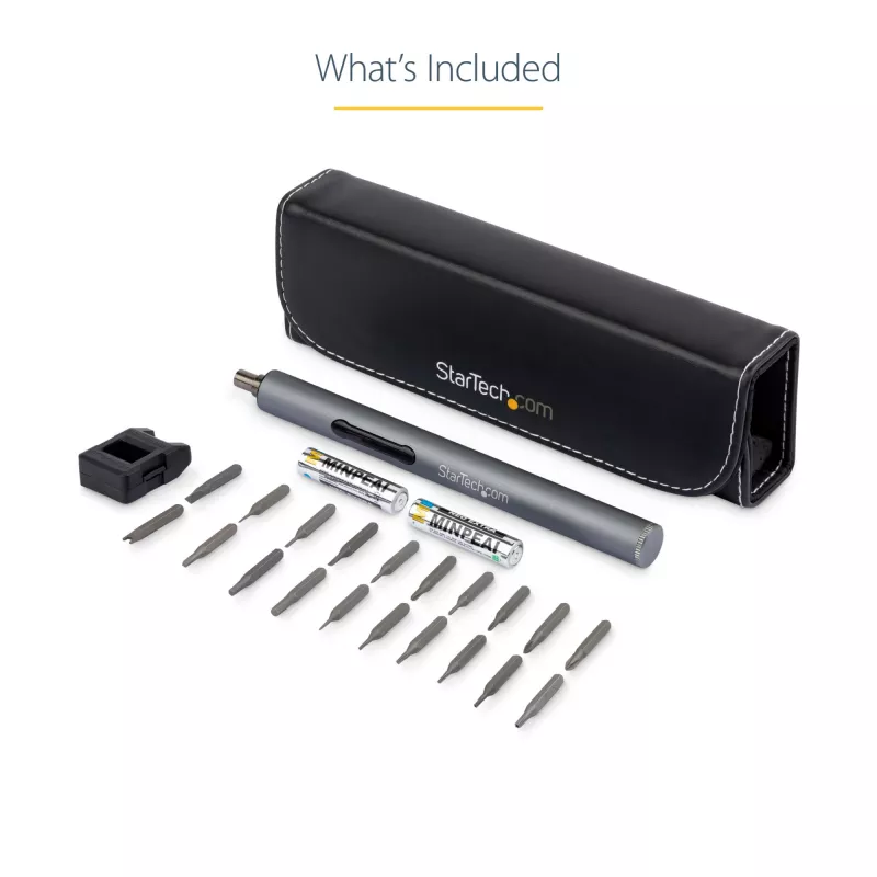 StarTech.com Conjunto de chaves de precisão elétricas de 20 bits - Kit portátil/mini com bateria para reparações de eletrónica, portáteis, computadores, tablets e telefones - Magnético - Sem fios