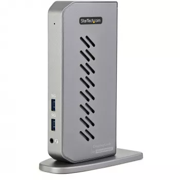 StarTech.com Dock USB-C USB-A - Estação de acoplamento universal híbrida USB 3.0 para portátil USB-C ou USB-A - Dois monitores 4K 60Hz HDMI/DisplayPort - 6x USB-A, GbE - USB 3.1 Gen 1 - Windows/Mac
