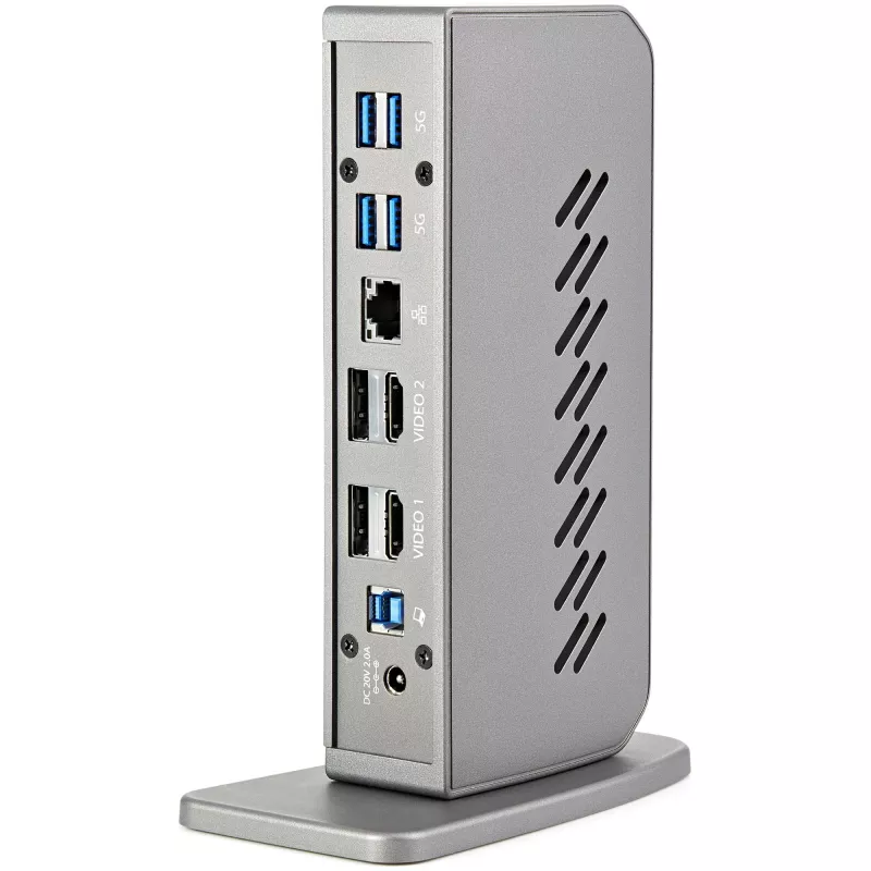 StarTech.com Dock USB-C USB-A - Estação de acoplamento universal híbrida USB 3.0 para portátil USB-C ou USB-A - Dois monitores 4K 60Hz HDMI/DisplayPort - 6x USB-A, GbE - USB 3.1 Gen 1 - Windows/Mac