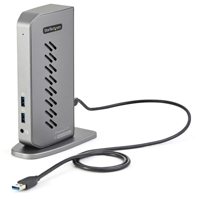 StarTech.com Dock USB-C USB-A - Estação de acoplamento universal híbrida USB 3.0 para portátil USB-C ou USB-A - Dois monitores 4K 60Hz HDMI/DisplayPort - 6x USB-A, GbE - USB 3.1 Gen 1 - Windows/Mac