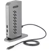 StarTech.com Dock USB-C USB-A - Estação de acoplamento universal híbrida USB 3.0 para portátil USB-C ou USB-A - Dois monitores 4K 60Hz HDMI/DisplayPort - 6x USB-A, GbE - USB 3.1 Gen 1 - Windows/Mac