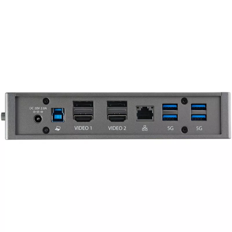 StarTech.com Dock USB-C USB-A - Estação de acoplamento universal híbrida USB 3.0 para portátil USB-C ou USB-A - Dois monitores 4K 60Hz HDMI/DisplayPort - 6x USB-A, GbE - USB 3.1 Gen 1 - Windows/Mac
