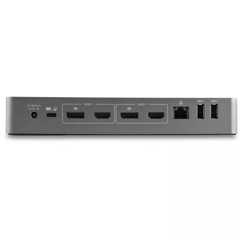 StarTech.com Estação de acoplamento universal para portátil, dock híbrido USB-C e USB-A, Dual 4K DP e HDMI, 100W PD, Mac / Windows / Chrome OS, hub 4x USB 5Gbps, GbE