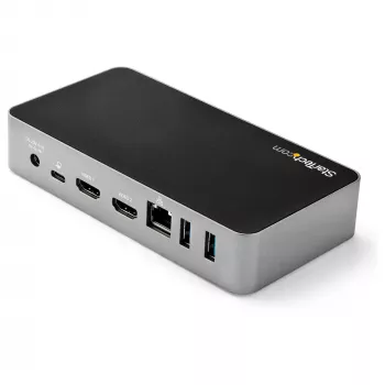 StarTech.com Dock USB-C - Estação de acoplamento para portátil com dois monitores 1080p HDMI - 65W Power Delivery - 1x USB-C, 3x USB-A, Ethernet - Ecrã duplo USB 3.1 Gen 1 Type-C Dock - Mac e Windows
