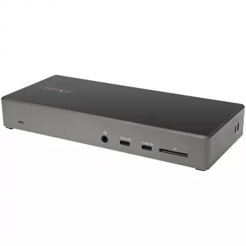 StarTech.com Dock USB C - Estação de acoplamento USB Type-C para três monitores 4K - 100W Power Delivery - DP 1.4 Alt Mode e DSC, 2x DisplayPort 1.4/HDMI 2.0 - 6xUSB (2x 10Gbps) - Windows/Chrome