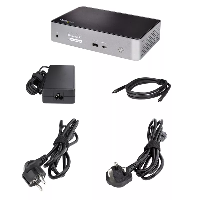 StarTech.com Dock USB-C – DisplayPort e HDMI para quatro monitores 4K 60Hz – Estação de acoplamento USB-C universal com 100W Power Delivery – Hub USB com 1x USB Type-C e 3x USB-A, Ethernet, Áudio