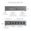 StarTech.com Dock USB-C – DisplayPort e HDMI para quatro monitores 4K 60Hz – Estação de acoplamento USB-C universal com 100W Power Delivery – Hub USB com 1x USB Type-C e 3x USB-A, Ethernet, Áudio