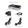 StarTech.com Dock USB-C – DisplayPort e HDMI para quatro monitores 4K 60Hz – Estação de acoplamento USB-C universal com 100W Power Delivery – Hub USB com 1x USB Type-C e 3x USB-A, Ethernet, Áudio