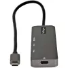 StarTech.com Adaptador multiportas USB-C - USB-C para HDMI 2.0b 4K 60Hz (HDR10), 100W Power Delivery Pass-Through, hub USB 3.0 de 4 portas - Mini dock USB Type-C - Cabo fixo de 30 cm