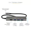 StarTech.com Adaptador multiportas USB-C - USB-C para HDMI 2.0b 4K 60Hz (HDR10), 100W Power Delivery Pass-Through, hub USB 3.0 de 4 portas - Mini dock USB Type-C - Cabo fixo de 30 cm