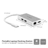 StarTech.com Adaptador multiportas USB-C – Estação de acoplamento de viagem USB-C com HDMI 4K – 60 W Power Delivery Pass-Through, GbE, hub USB-A 3.0 de 2 portas – Mini dock USB Type-C portátil para portátil – Branco