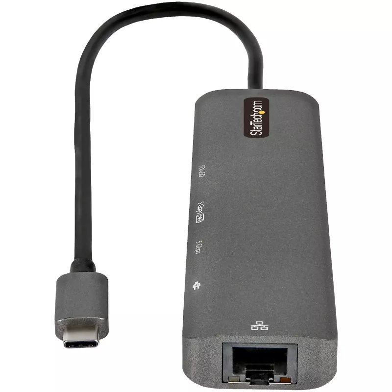 StarTech.com Hub adaptador multiportas USB-C, USB-C para HDMI 4K 60Hz, Gigabit Ethernet e carregamento de portátil 100W para Macbook Pro / Air e Windows