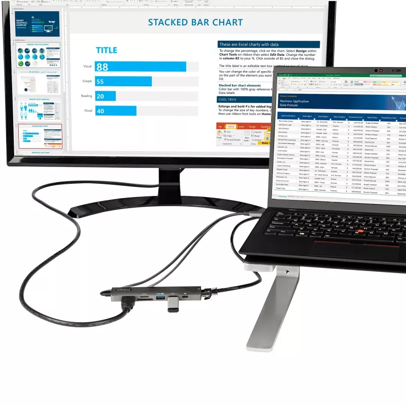 StarTech.com Hub adaptador multiportas USB-C, USB-C para HDMI 4K 60Hz, Gigabit Ethernet e carregamento de portátil 100W para Macbook Pro / Air e Windows