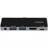 StarTech.com Adaptador multiportas USB C – USB-C para HDMI 2.0 4K 60Hz, carregamento pass-through 100W Power Delivery, hub USB 3.0 de 3 portas, Áudio – Mini dock USB-C – Dock de viagem USB Type-C portátil