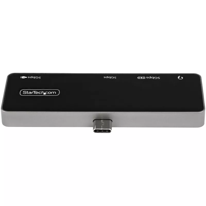 StarTech.com Adaptador multiportas USB C – USB-C para HDMI 2.0 4K 60Hz, carregamento pass-through 100W Power Delivery, hub USB 3.0 de 3 portas, Áudio – Mini dock USB-C – Dock de viagem USB Type-C portátil