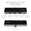 StarTech.com Adaptador multiportas USB C – USB-C para HDMI 2.0 4K 60Hz, carregamento pass-through 100W Power Delivery, hub USB 3.0 de 3 portas, Áudio – Mini dock USB-C – Dock de viagem USB Type-C portátil