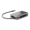 StarTech.com Adaptador multiportas USB-C – HDMI/DP 4K 60Hz – Hub USB de 3 portas – 100W Power Delivery Pass-Through – GbE – Mini estação de acoplamento de viagem com carregamento – Cabo enrolável de 30 cm